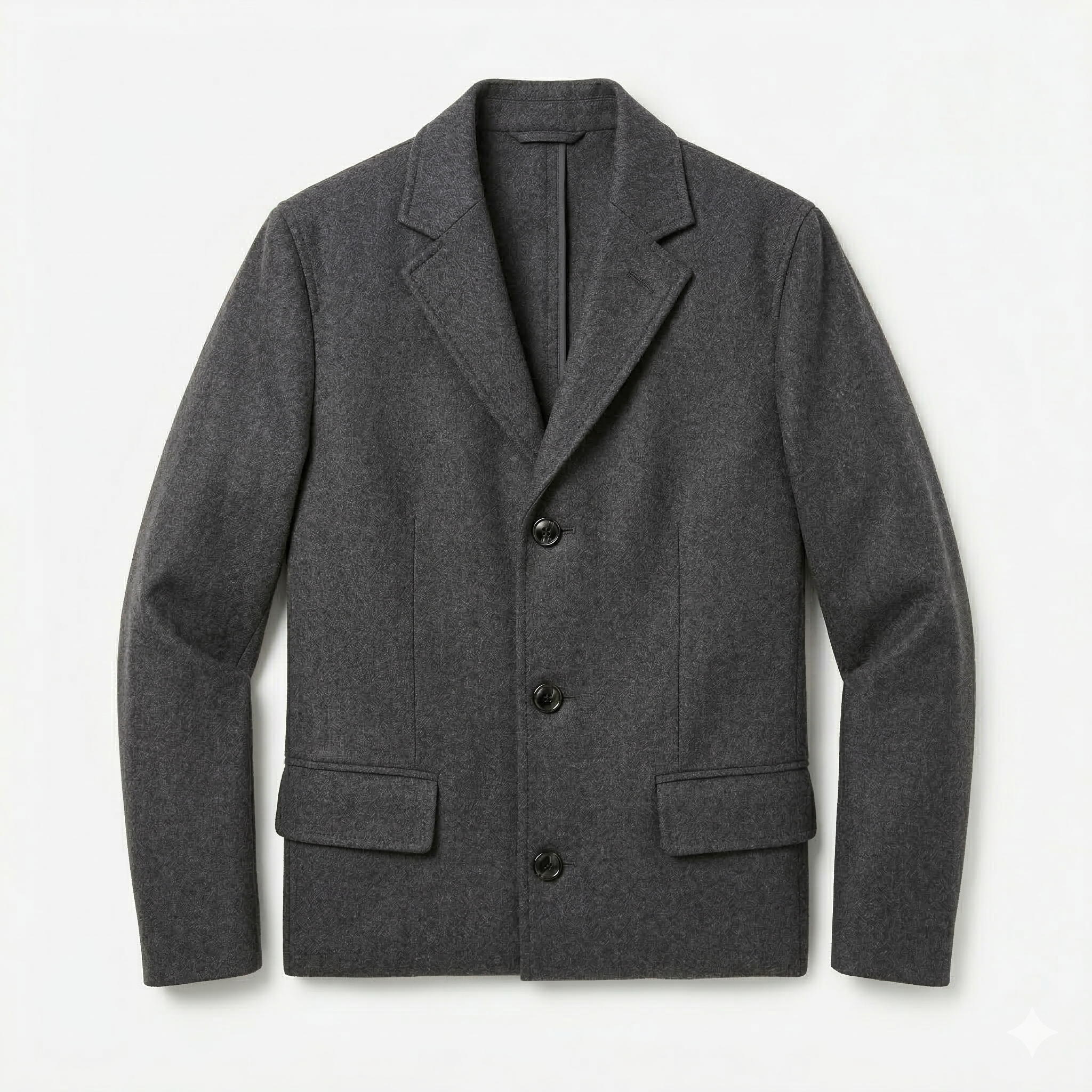 Tailored Wool-Blend Overcoat - Charcoal Grey