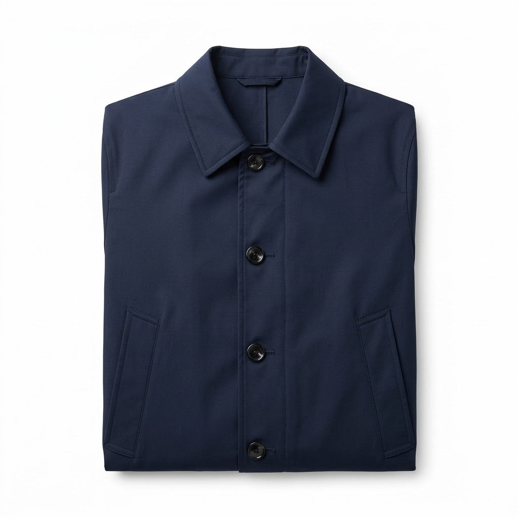 Classic Waterproof Mac Coat - Navy Blue