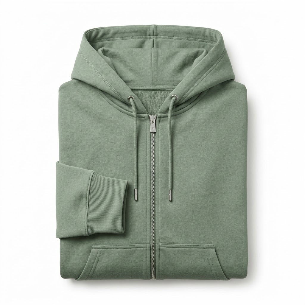 Heavyweight Loopback Jersey Hoodie - Sage Green
