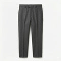 Slim Fit Textured Wool-Blend Trousers - Charcoal
